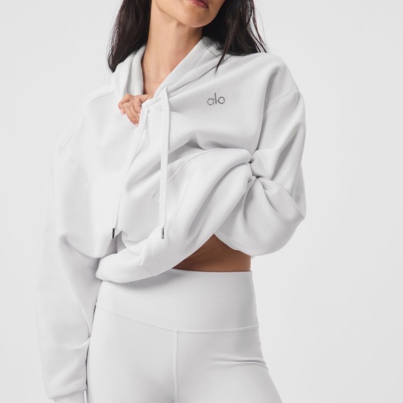 ALO Yoga Tops - NWT Alo Yoga White Accolade Hoodie Size M White